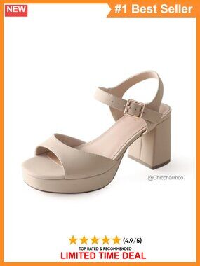 Platform Heeled Sandals Chunky Block Open Toe Ankle Strappy Heels Wedding Party